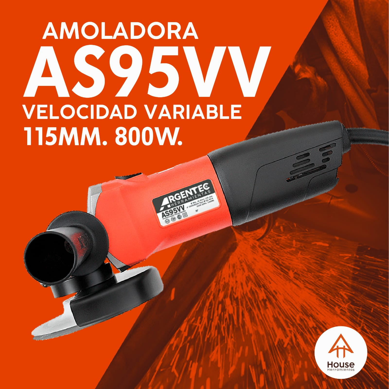 amoladora as95vv velocidad variable 115mm 800w