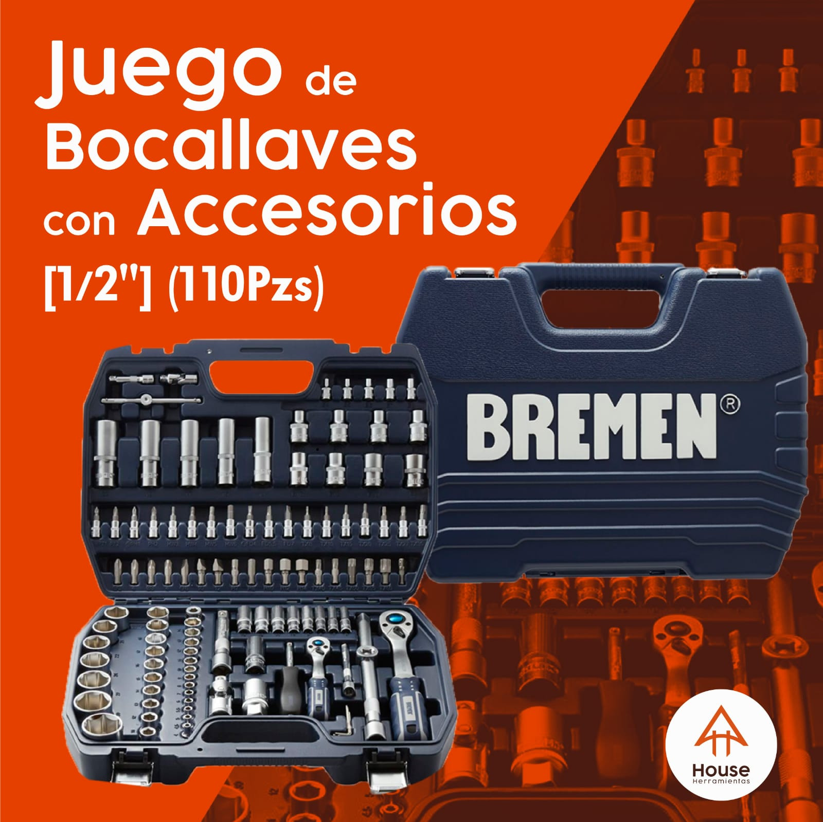 juego de bocallaves con accesorios media pulgada